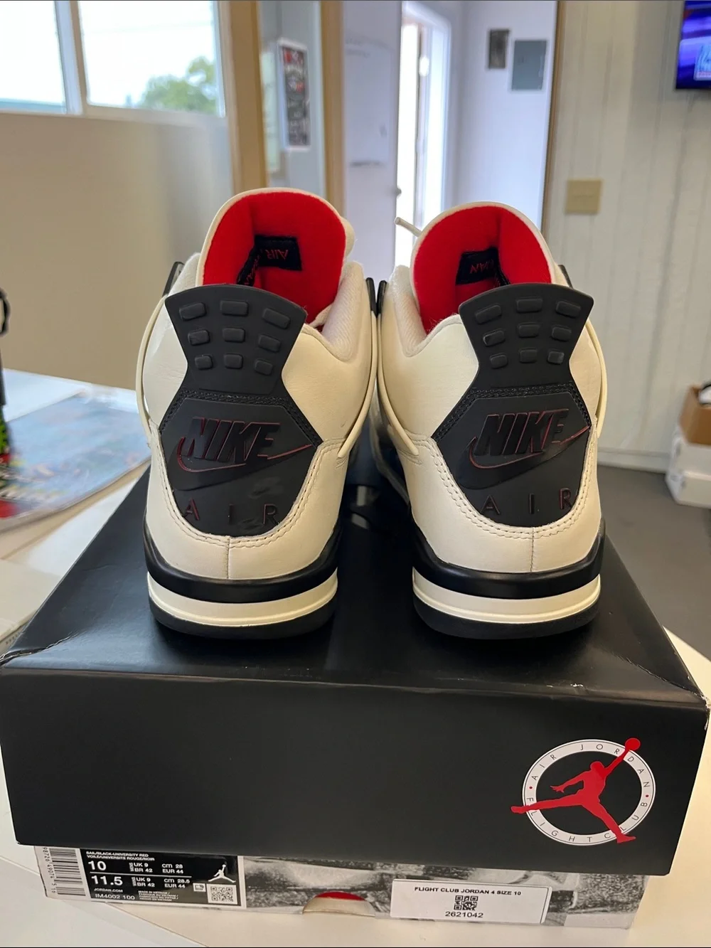 Nike Jordan 4 retro Men’s Sneakers - White/Black/Red